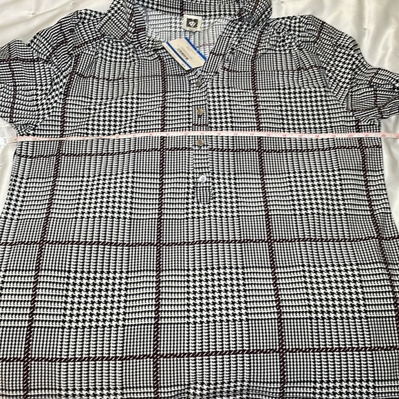 Anne Klein black printed blouse sz 1X - Picture 7 of 8